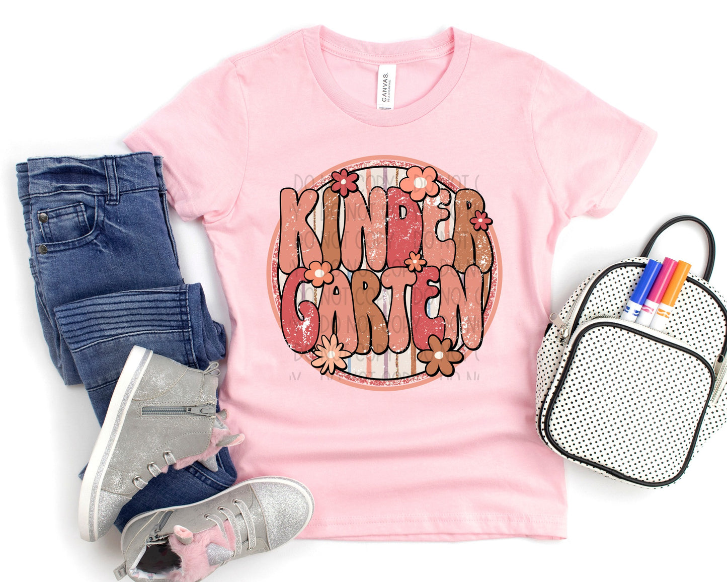 Back To School Grade Tee - Pink Flowers