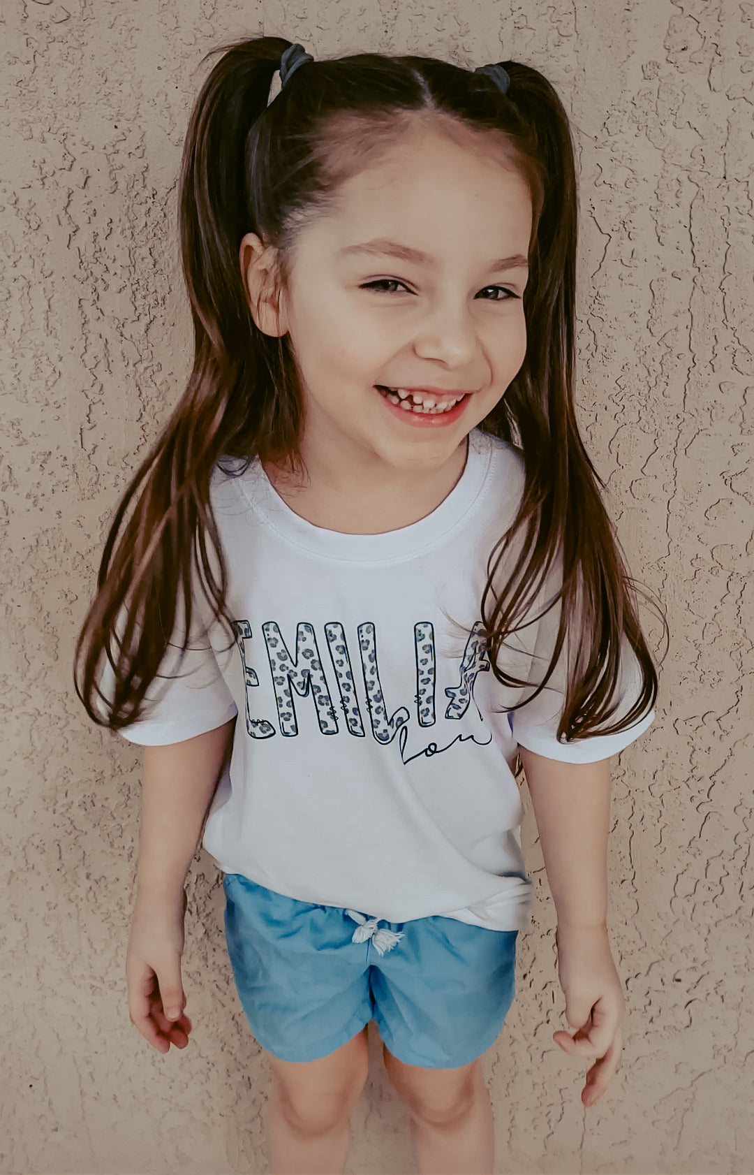 Neutral Leopard Print Name Shirt