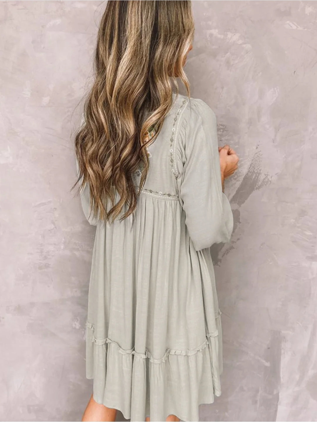 Embroidered Top Mini Dress