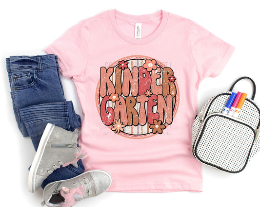Back To School Grade Tee - Pink Flowers