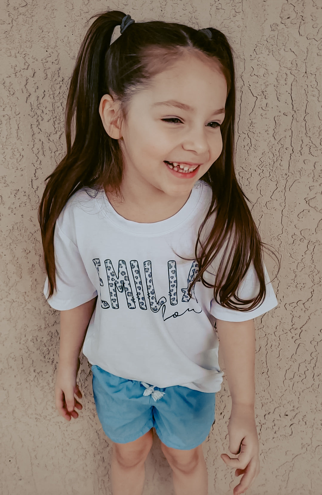 Neutral Leopard Print Name Shirt